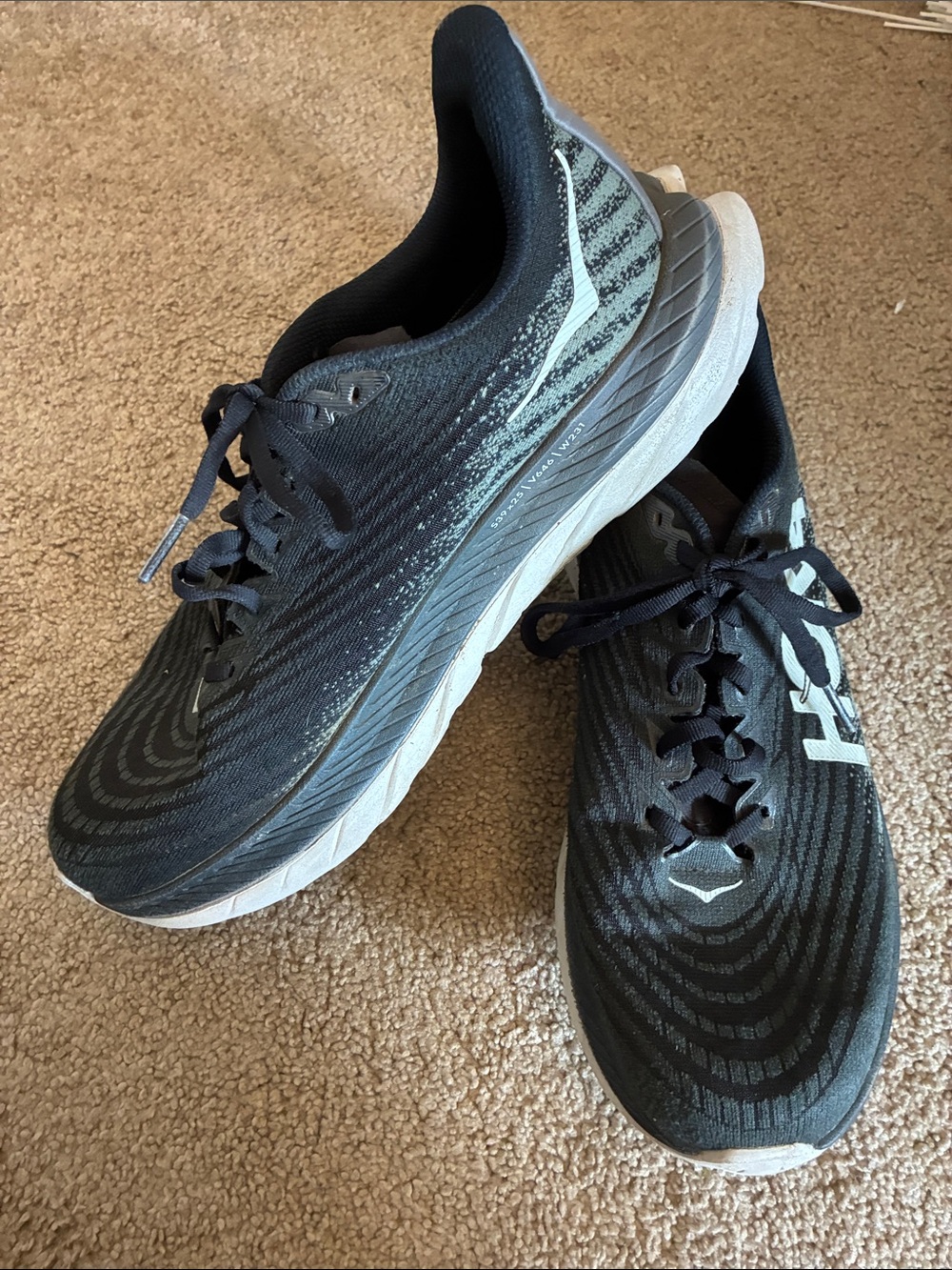 Men's Black Running Shoes - Hoka size 9D